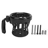 Chrome Plated Universal Motorcycle Cup Holder, Ideal for Honda Goldwing GL 1800 F6B GL1500 Handlebar Mount Sturdy and Secure Motorcycle Drink Holder (Black Frame)