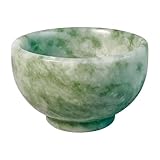 LKXHarleya Decorative Round Bowl, 2" Natural Crystal Jade Bowl for Home, Green Jade