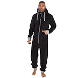 Mens OneZee Snuggle Fleece Onesie 31B1480 Black M-L