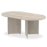 Dynamic Office Solutions OPO Impulse Freestanding 1800/2400mm Rectangular Boardroom Table Distinctive Arrowhead Legs | Sturdy Build Weather & Heat Resistant Melamine Finish Table Grey Oak 1800