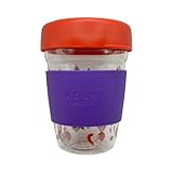 RADLEY London Womens Scottie and Star Glass Travel Cup Mug 350ml Capacity in Amethyst