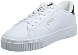 Fila Women's Panache Sneaker, White/White/Metallic Silver, 8 UK