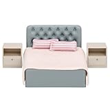 LUNDBY Dolls House Furniture Bedroom Set – Doll Bed – Doll House Accessories for 11cm Mini Dolls – 6 pieces, Age 3+ Scale 1:18