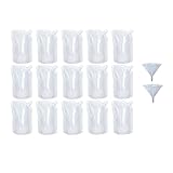 Yukiyi 15pcs 500ml Refillable Drink Pouches for Festivals Clear Travel Plastic Drinks Flasks Cruise Kit Reusable Juice Bags Drink Container Party Halloween Christmas Hot Cold Beverage