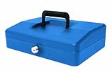 Helix 10 inch Cash Box with Removable Coin Tray - Blue