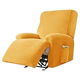 Mswborml Extra Large Lazy Boy Chair Covers for Electric Recliner Velvet Chair Arm Covers for Recliners with Pockets Stretch Couch Cover Slipcovers 1-Piece Furniture Protector for Dogs Cats,O