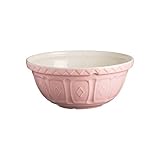 Mason Cash Colour Mix Powder Pink Mixing Bowl | 2 Litre Capacity | 24cm Earthenware Bowl with Classic Pattern Design | Dishwasher Safe | Ideal for Baking, Pastry, Cakes, Cookies & Family Baking