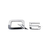 SANNITOU Car Emblems for AUDI Q5, Front and Rear Emblems, Chrome Silver Plastic, Vehicle Specific, Car Logo Sticker