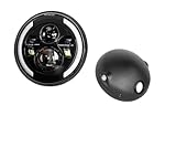 Motorcycle Headlight For Street For Tracker Motorcycle Headlight Universal 7.5" Round Head Light 7inch Headlamp(7.5 light housing C)