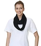Lina & Lily Premium Modal Jersey Knit Women's Infinity Scarf Snood Lightweight (Black)