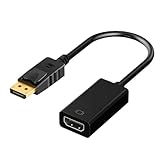 EasyULT DisplayPort (DP) to HDMI Adapter, DP to HDMI Converter Male to Female, 1080P 4K Resolution Converter, for Lenovo, Dell, HP, Asus Laptop/Desktop, Monitor, TV, Graphics Card