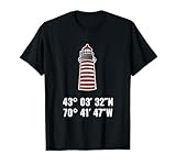 Maine Lighthouse Coordinates West Quoddy Head Light T-Shirt