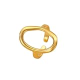 COLORFUL BLING Oval Round Loop Open Statement Ring for Women Irregular Geometric Ring Minimalist Adjustable Finger Rings Gifts, Gold