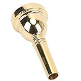 Trombone Mouthpiece, Baritone and Bass Horn Mouthpiece Brass Instrument Lightweight Musical Instruments for Beginners and Professional Players (Gold)