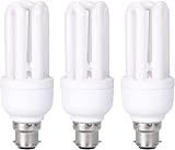 B4U Energy Saving Light Bulbs Bayonet, 3 Pack CFL Low Energy Light Bulbs 11W=60W, Warm White 2700K, 660 Lumens, BC/ B22 /Bayonet Cap
