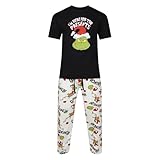 Mens The Grinch Christmas Pyjamas PJ Set Festive Night Wear Xmas M to XXL New (Ecru M)