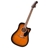 Fender California Debut Redondo Dreadnought with cutaway CE Acoustic Guitar, Spruce Top, Black Pickguard, 2-Colour Sunburst