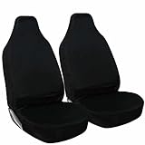 rhinos autostyling For Mini Cooper S - Heavy Duty Driver Passenger Black Pair Waterproof Car Van Front Seat Covers Protectors - 2 x Fronts
