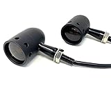 Premium Motorbike Indicators Turn Signals - Chrome Aluminium Housing, Bright Amber Lights - Compatible with Custom Projects and Streetfighters