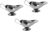 3 Ounce Food Grade Stainless Steel Gravy Boat for Juice Sauce Roasting Sauce, Pack of 3