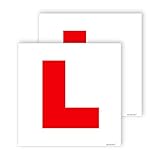 Pack of 2 L Plates Sticker (180 x 180 mm) L Plates for Car Self Adhesive Waterproof L Plates for Motorcycle Learner Plates Self Adhesive Sara Prints®