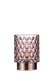 Pauleen 48239 Bright Glamour Mobile Table Lamp Glass Table Lamp Timer Function 6H Battery Glass Lamp Without Cable Rose/Brass