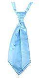 LL®New Italian Adult Mens Satin Wedding Ruche Cravat Tie Party Event (Sky blue)
