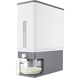 Lifewit Rice Dispenser Container 25 Lbs(11.3kg), Cereal Grain Flour Containers Storage with Measuring Cup, Sealed Moisture Proof Rice Bucket, Dry Food Soybean for Kitchen Pantry Household, BPA-Free