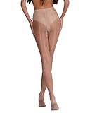 Silky Scarlet Seamed Tights with Back Seam (Large) (Nude/Nude Seam)