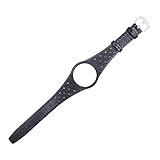 JUANZD Red Blue Brown Black Khaki Real Calf Leather Watch Band With Silver Steel Buckle Compatible With Omega Dynamic(Noir)