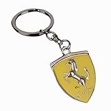 FitIts - Yellow and Green Metal Car Logo Keyring for Ferrari, Yellow/Silver, Standard, Yellow/Silver, Standard