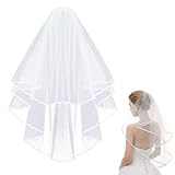 Hen Party Veil,Bride to Be Veil, Wedding Veils for Brides, Bride Party Accessories, Wedding Hen Do Decorations 2 Tier Tulle with Comb for Brides Shower Bachelorette