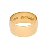 Women's 22Carat Yellow Gold D-Shape Wedding Band (Size J 1/2) 8mm Wide | Luxury Ladies Ring