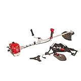 Mountfield MB33D Brushcutter, 43 cm Cutting Width, Easy Recoil Start 32.6 cc 2-Stroke Petrol Engine, Bike-Style Handlebars, Includes Double Harness, Red