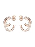 Ted Baker Helias Double Hoop Crystal Earrings (Rose Gold/Crystal)