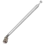 CubePlug Replacement 12 Sections Telescopic Aerial Antenna FM 75 Unbal for Tivoli Audio Model One, Two, Three, Musicsystem Radio, ROBERTS ecologic 4 / rd60 / vintage Silver [AR42]