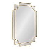 Kate and Laurel Minuette Decorative Rectangle Frame Wall Mirror in Gold Leaf, 24x35.5 Inches