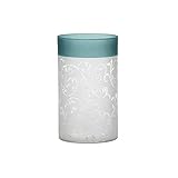 Yankee Candle 1521509 Teal Vine Candle Holder, Glass – Teal/White, 8 x 12 x 12 cm