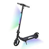 HEFAUX Electric Scooter for Kids 6-12 Years, 6'' Foldable Electric Scooter with Max Speed 12 km/h, LED Colorful Lights & Display, 5-8KM of Range, with Electronic Brake (Classic Black)