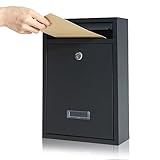 Post Boxes Wall Mounted Waterproof, Steel Mail Box with 2 Keys, Lockable Weatherproof Large Letter Lostal Boxes for Outside or Door,‎9 x 21.5 x 32 cm size