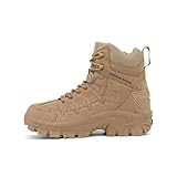 Xuanke Military Boots men's trekking & hiking footwear Commando Outdoor Desert Combat Boo ts Shoes Safety breathable Lightweight Camping Waterproof (Brown,10.5)