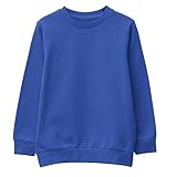 Unisex SweatShirt Boys Girls Fleece Jumper Classic Crew Neck Long Sleeve School Uniform Sweater RBL 12-13 Royal Blue
