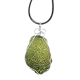 XIAOXIONG Moldavite Pendant Necklace Irregular Natural Energy Stone Necklace Czech Crystal Pendant Necklace Gift for Women Girls, Valentine's Day Present