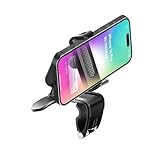 CGEAMDY Rotating Mobile Phone Holder with Car Clip on Dashboard, Car Phone Holder Adjustable Spring Clip with 360 Degree Rotation