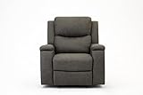 Recliner Sofa Suite 3+2+1 Armchair Set Manual Recliner Grey PU Faux Leather Sofa Settee (Armchair)