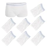 FUIPVGI 7 Pack Fix Reusable Net Pants, Incontinence Net Knickers, Women's Net Knickers High Density Mesh Disposable Pants for Maternity Incontinence Daily Travel (White,7)