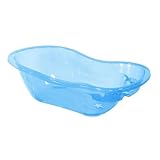 simpa 50L 50 Litre Large Transparent Blue Plastic Baby Bath Tub with Integrated Plug Hole