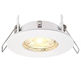 National Lighting SPECULO Ultra Slim Compact Matt White Fire Rated Downlight Recessed LED GU10 Round Spotlight Ceiling Light for Bathroom, Shower, Kitchen IP65 Rated