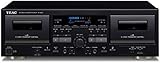 Teac W-1200-B W-1200(B) Double Cassette Deck (Recording/Playback, Microphone Input, USB Output for Digital Recording to PC/Mac, Conference Transcripts) Black, 14.5 cm*43.5 cm*28.58 cm