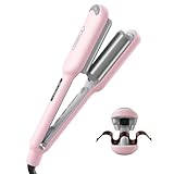 TYMO ROVY Hair Waver Crimper - Hair Curler, Deep Waver Curling Iron, Ionic Curling Wand with Ceramic Tourmaline Barrel for Women, Anti-Scald, Quick & Easy, Dual Voltage, Pink 25mm
